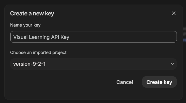 Create Key Screen
