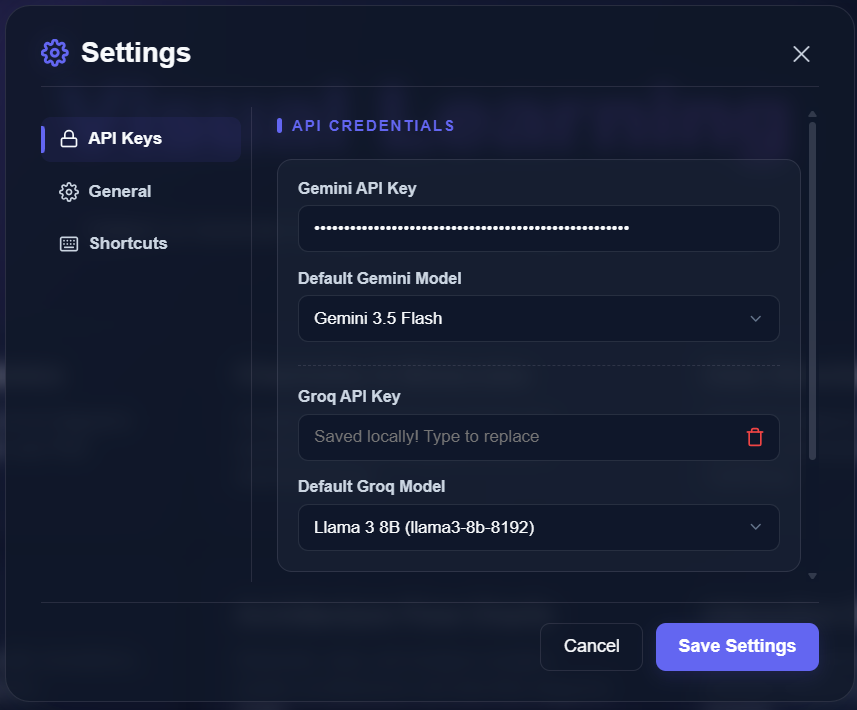 Saving API Key